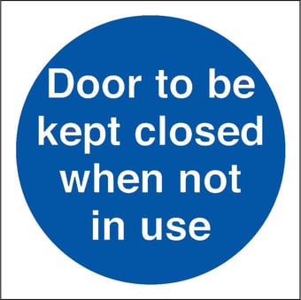 picture of Door to be Kept Closed When Not In Use - BS5499 Part 1 & 5 - 100 X 100Hmm - Rigid Plastic - [AS-MA183-RP]