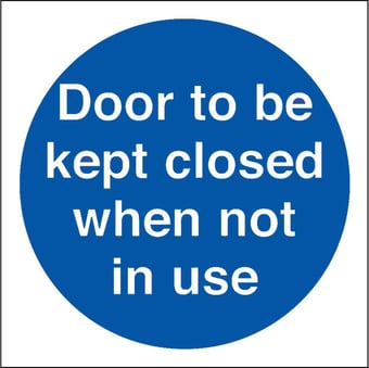 Picture of Door to be Kept Closed When Not In Use - BS5499 Part 1 & 5 - 100 X 100Hmm - Rigid Plastic - [AS-MA183-RP]