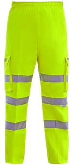 picture of Harkie Hi Vis Yellow Waterproof Overtrousers - HK-OH4909