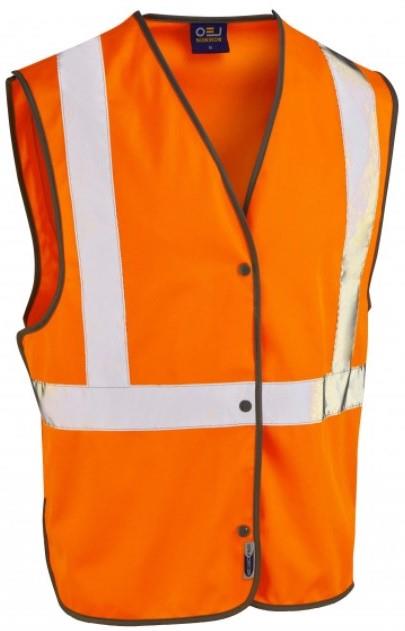 picture of LEO - Railway Stud Waistcoat Orange - Length 69cm - Conforms to EN471 Class 2 and RIS-3279-TOM - [LE-W26-O]