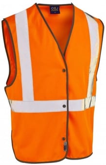 picture of LEO - Railway Stud Waistcoat Orange - [LE-W26-O]