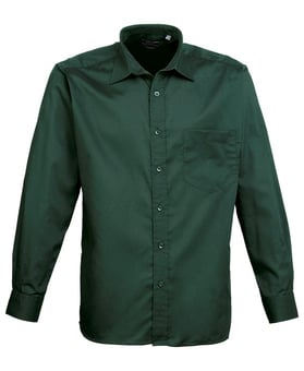 picture of Premier PR200 Long Sleeve Poplin Shirt - Bottle Green - RLW-PR200BOTT