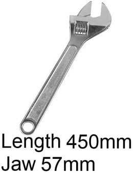 picture of Silverline 450mm Adjustable Wrench with 57mm Jaw - [SI-WR55]
