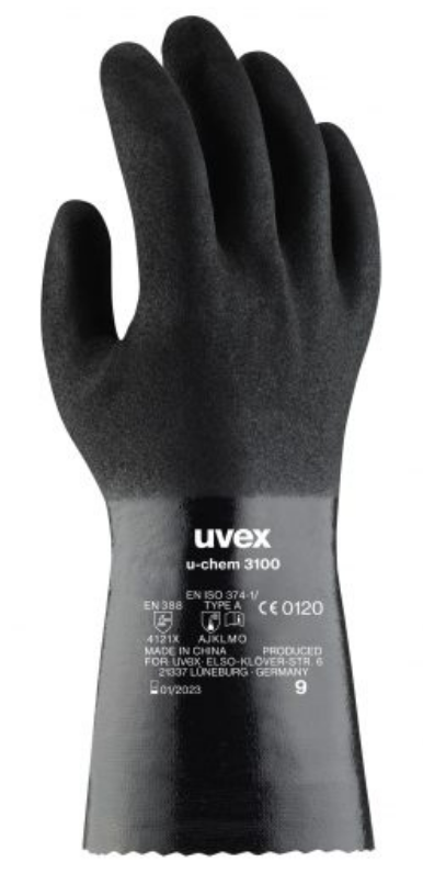 picture of UVEX U-chem 3100 Black Chemical Protection Gloves - TU-60968