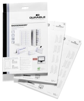 Picture of Durable - BADGEMAKER For Table Place Name Holder Badge Inserts - 61/122 x 210 mm - Pack of 20 - [DL-146002]