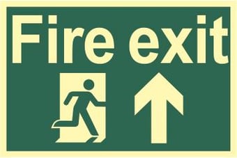 picture of Spectrum Fire Exit Running Man Arrow Up – PHO 300 x 200mm – [SCXO-CI-1582]
