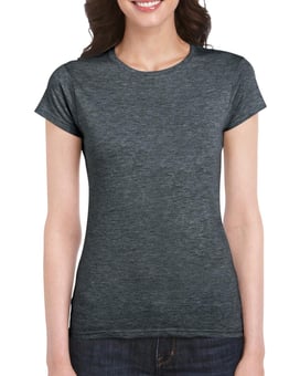 picture of Gildan 64000L Softstyle® Ladies Dark Heather Grey T-Shirt - BT-64000L-DARKHEATHER