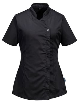 picture of Portwest C824 - Women's Tunic S/S - Black - PW-C824BKR