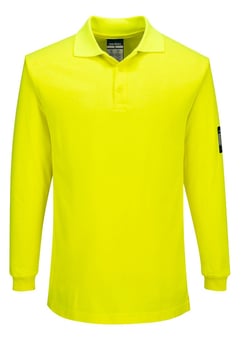 picture of Portwest FR805 - Modaflame Knit FR Long Sleeve Polo Shirt - Yellow - PW-FR805YER