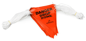 picture of Gripps Danger Drop Zone Bunting Safety Flags on Rope - Orange - [GPS-HS-E02000]