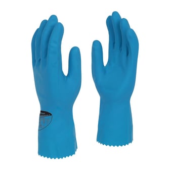 picture of Polyco Optima Mediumweight Natural Rubber Flock Lined Glove - Blue - BM-42B