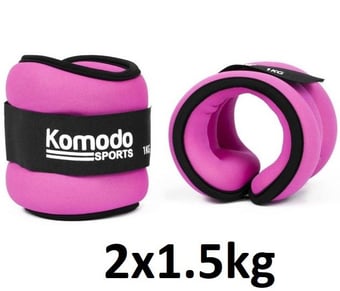 picture of Komodo Neoprene Ankle Weights - Pink - Pair - [TKB-NEO-ANK-3KG-PNK]
