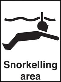 picture of Snorkelling Area Sign - [AS-WH32]