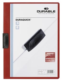 Picture of Durable - Duraquick 20 Clip Folder - A4 - Red - Pack of 20 - [DL-227003]