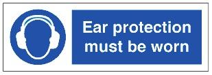 picture of Ear Protection Sign LARGE - 600 x 200Hmm - Rigid Plastic - [AS-MA92-RP] 