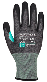 picture of Portwest A661 CS VHR18 Nitrile Foam Cut Resistant Gloves Black - PW-A661K8R