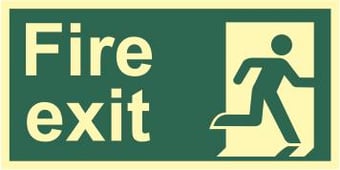 Picture of Spectrum Fire Exit - Man Right - Photolum. 300 x 150mm - [SCXO-CI-12416]