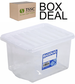 picture of BiGDUG Wham Economy Plastic Box & Lid - 25L - 250h x 330w x 430d mm - Clear - Box Deal of 10 - [IH-BDU-VUB25] - (LP)