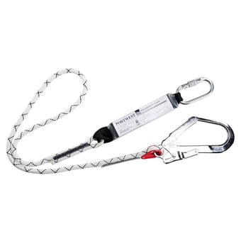 Picture of Portwest - Single Kernmantle Lanyard With Shock Absorber - White - [PW-FP56WHR]