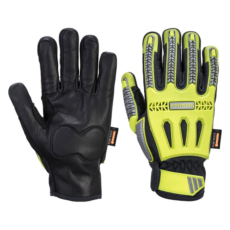 picture of Portwest A762 R3 Yellow/Black Impact Winter Gloves - Pair - [PW-A762Y8R]