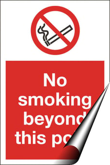 Picture of No Smoking Beyond This Point Sign LARGE - 400 x 600Hmm - Self Adhesive Vinyl - [AS-PR24-SAV]
