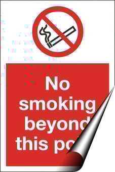 picture of No Smoking Beyond This Point Sign LARGE - 400 x 600Hmm - Self Adhesive Vinyl - [AS-PR24-SAV]
