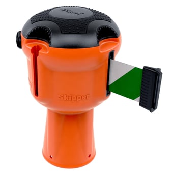 picture of Skipper Orange Retractable Unit With Green White Tape 9m - [SK-001-GR] - (LP)