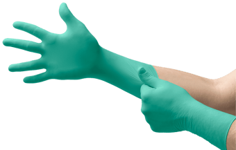 picture of Ansell DermaShield 73-711 Sterile Disposable Neoprene Green Glove - Pair - AN-73-711