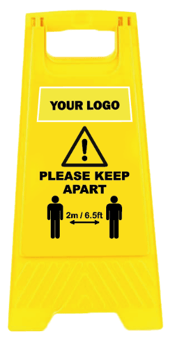 Picture of 'A' Frame Sign Please Keep Apart Yellow - Printed - [IH-AFPKA] - (HP)