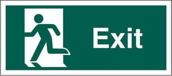 picture of Exit Sign Man on Left LARGE - 400 x 200Hmm  - Rigid Plastic - [AS-SA52L-RP]