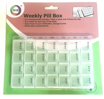 Picture of DID - Weekly Pill Box - Portable - 28 Compartments - [PD-FA4358]