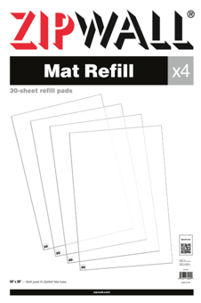 Picture of ZipWall Mat Refill - 30-sheet Refill Pads - Pack of 4 - [ZP-ZWTMR]