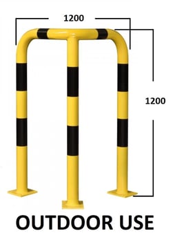 picture of BLACK BULL Corner Protection Guard - Outdoor Use - (H)1200 x (W)600 x (D)600mm - Yellow/Black - [MV-195.13.874] - (LP)
