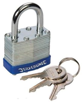 picture of Laminated Security Padlock - Steel Shackle Provides Strong Cut Resistance - [SI-224515]