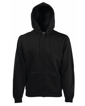 Picture of Fruit Of The Loom Zip Through Hooded Black Sweatshirt - BT-62062-BLK