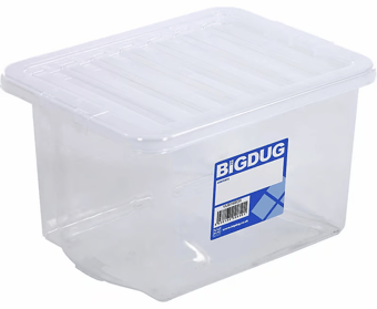Picture of BiGDUG Wham Economy Plastic Box & Lid - 25L - 250h x 330w x 430d mm - Clear - Box Deal of 10 - [IH-BDU-VUB25] - (LP)