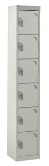 picture of QMP Express Locker - 6 Compartments - Light Grey Doors - 1800H x 300W x 300D mm - [QM-LQ1830306LXX]