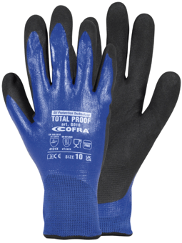 picture of Cofra Total Proof Nitrile Glove - Blue/Black - Pair - CO-G010