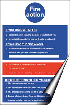 picture of Fire Action Sign - 200 X 300Hmm - Self Adhesive Vinyl - [AS-FI64-SAV]