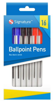 Picture of Signature Clear Barrel Ballpoint Pens 16pk - [OTL-321381]