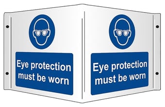 picture of Eye Protection Must be Worn - Rigid 3D Projection Sign -  [SA-SS8045R] - (DISC-W)