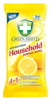 picture of Green Shield - Anti-Bacterial Household Surface SANITISER Wipes - Pack of 50 - [PD-SI5316]