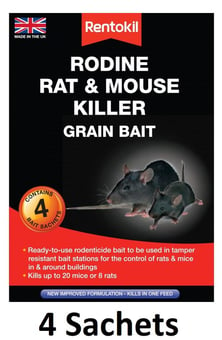 picture of Rentokil Rodine Rat & Mouse Killer Grain Bait - 4 Sachet - [RH-PSMR12]