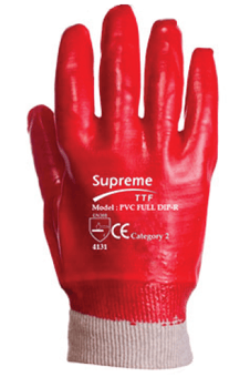 picture of Supreme TTF PVC Dipped Knit Wrist Red Gloves - Size XL - Pair - [HT-FC320]