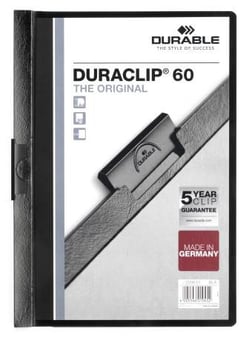 Picture of Durable - DURACLIP 60 - A4 - Black - Pack of 25 - [DL-220901]