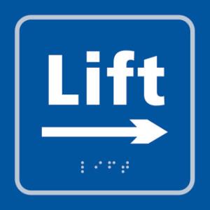 picture of Lift arrow right – Taktyle (150 x 150mm)  - SCXO-CI-TK0231WHBL