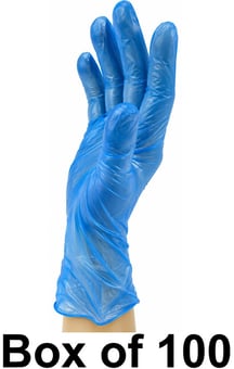 picture of Polyco Shield GD13 Blue Vinyl Powder Free Disposable Gloves - Box of 100 - [BM-GD13] - (LP)