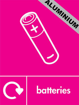 Picture of Recycling Signs - Batteries - 300 X 400Hmm - Aluminium - [AS-WR04-ALU]