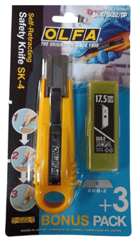 picture of Olfa SK-4 Self-Retracting Safety Knife - With SKB-2 Blades - [OFT-OLF/SK4SKB2] - (DISC-W)