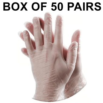 picture of Supreme TTF Disposable Clear Vinyl Powder Free Gloves - Box of 50 Pairs - HT-CLVINYLPF